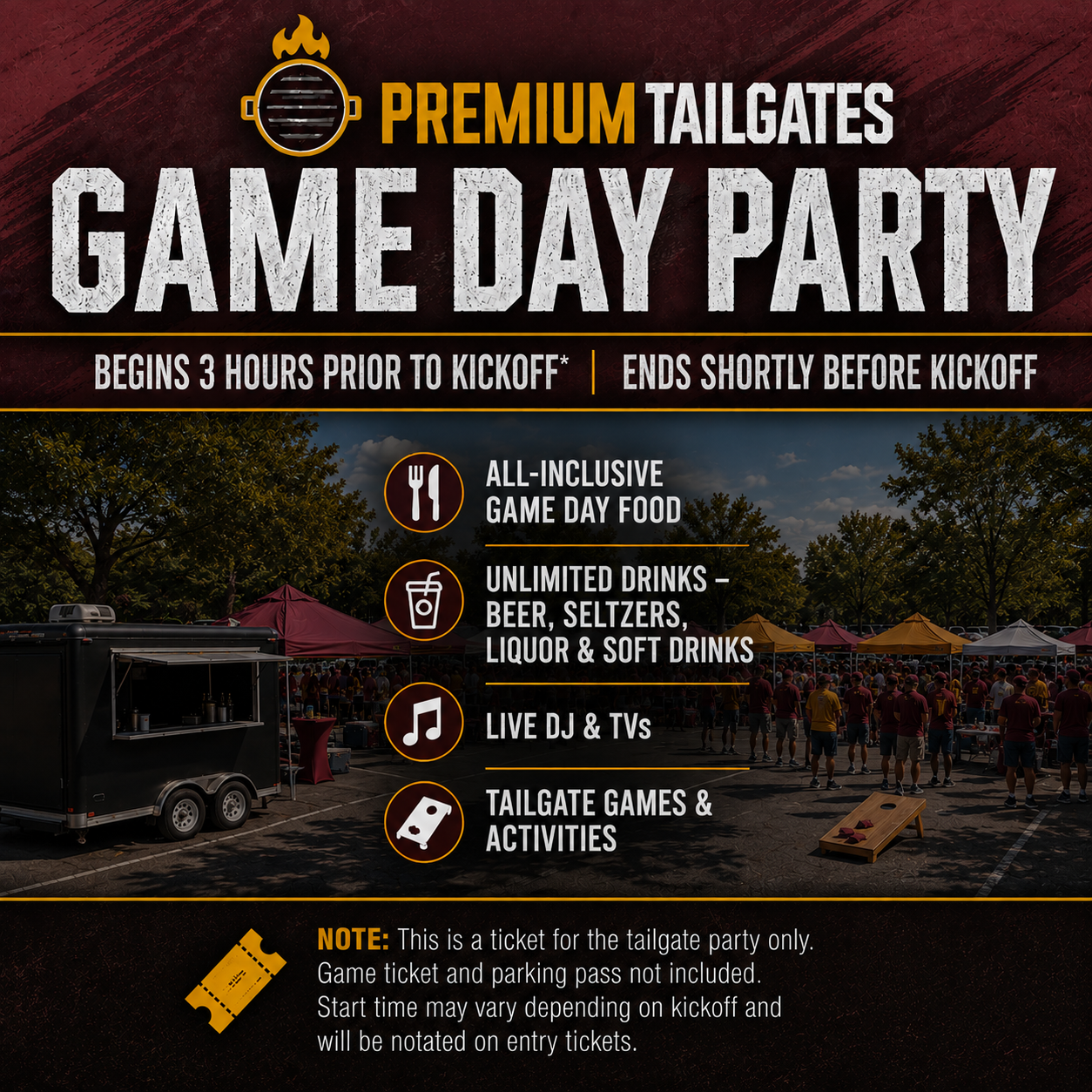 Premium Tailgate Party: Washington Commanders vs. Cincinnati Bengals
